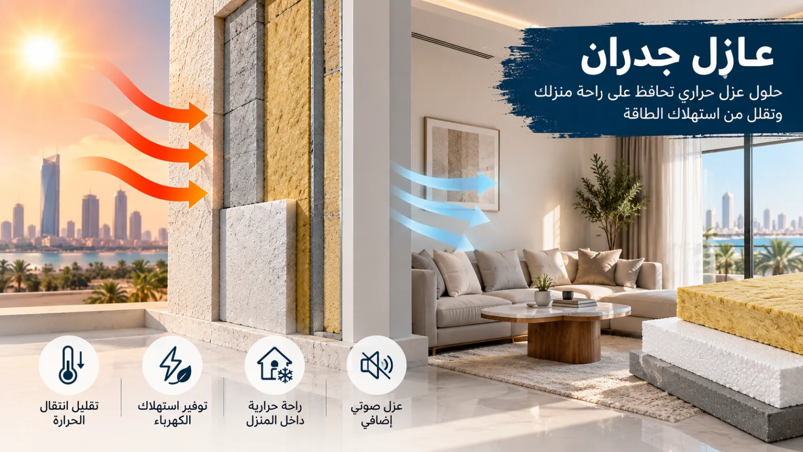 عازل جدران وعزل حراري للجدران في جدة من أثير البناء